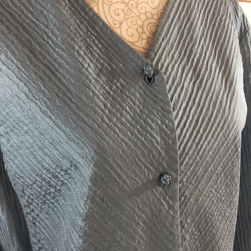 Eileen Fisher | Silk Quilted Button Jacket - Picture 2 of 7